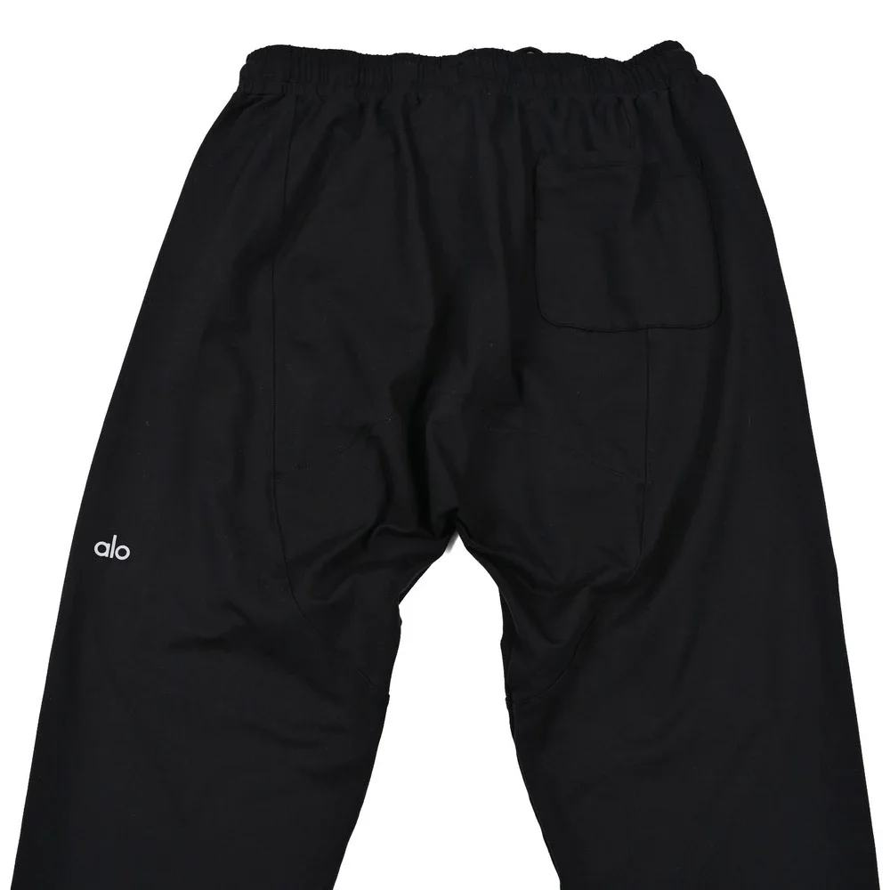 Alo Yoga Jogger Pants Womens Small Black Knit Elastic Waist Zip Pockets Athletic